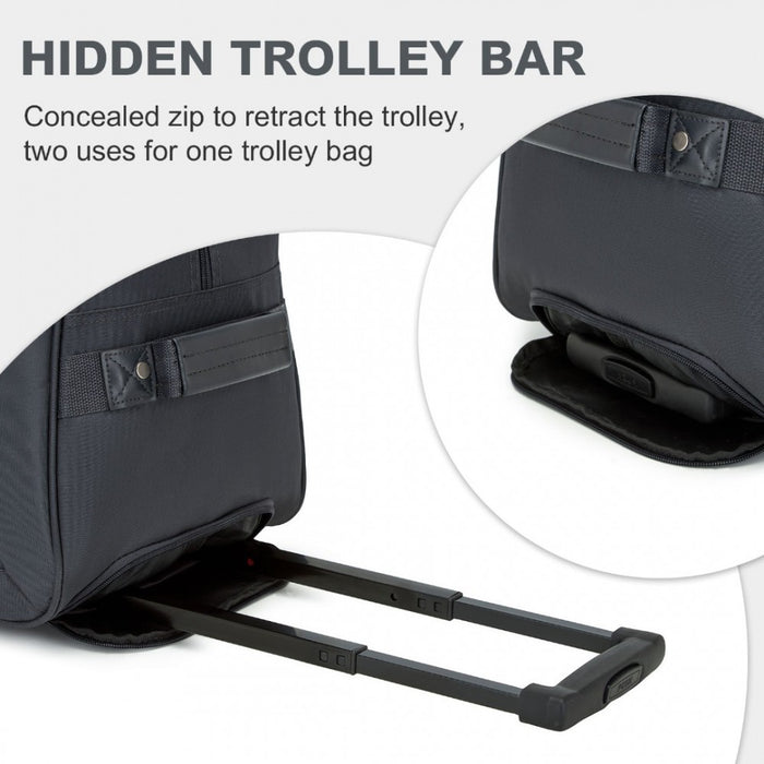 Folding Travel Trolley Bag with Enhanced Features and Multi Compartment – Grey