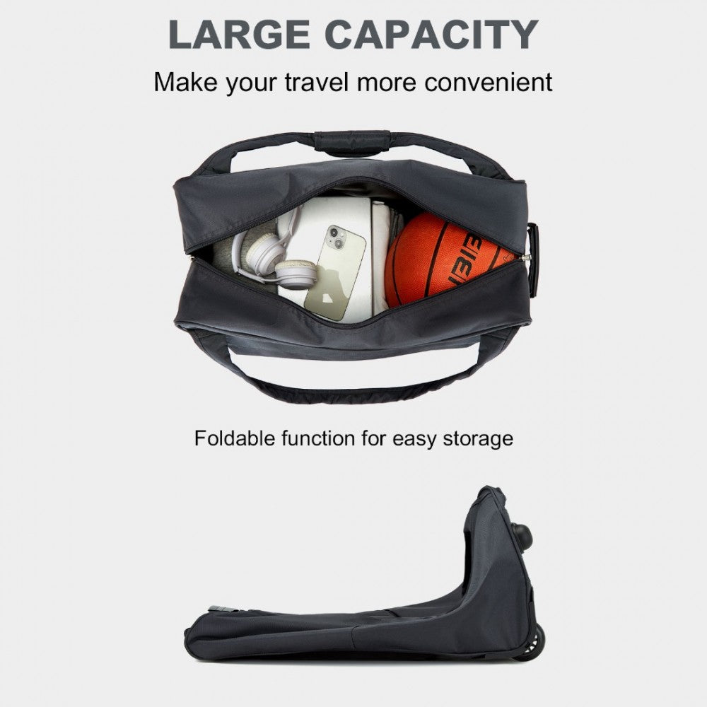 Folding Travel Trolley Bag with Enhanced Features and Multi Compartment – Grey