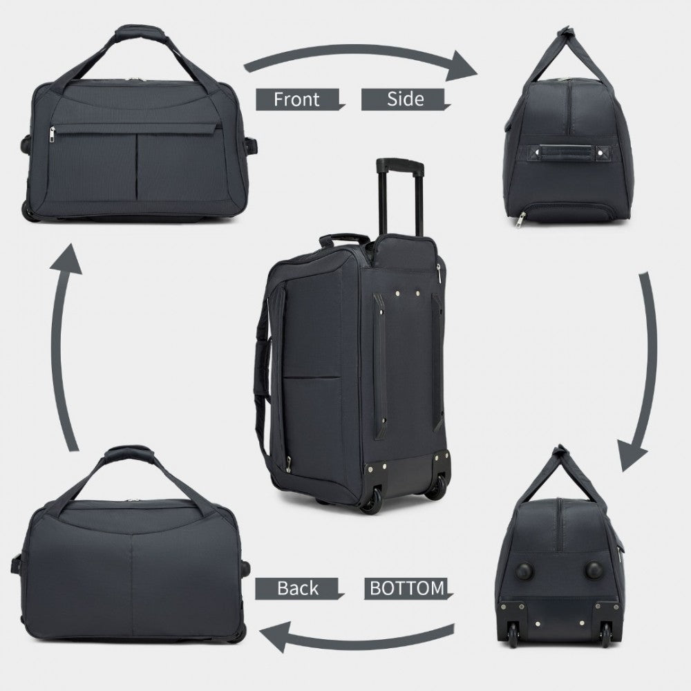 Folding Travel Trolley Bag with Enhanced Features and Multi Compartment – Grey