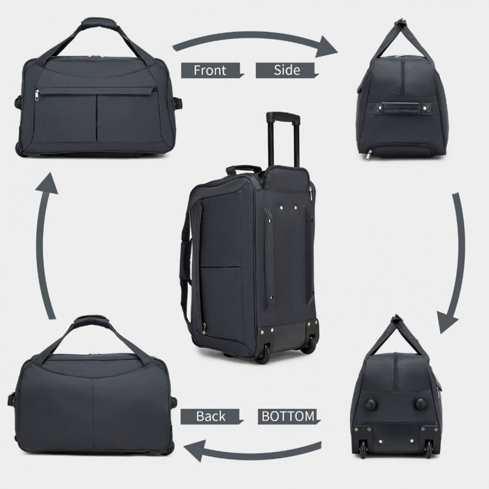 Folding Travel Trolley Bag with Enhanced Features and Multi Compartment – Grey