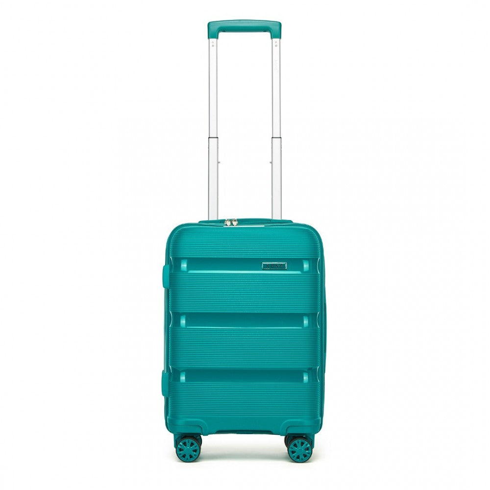 KSK2492 - Kono 19-Inch PP Hardshell Carry-On Suitcase–Lightweight Cabin Luggage with TSA Lock, 360° Silent Spinner Wheels - Blue and Green