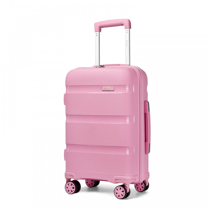 PP Hard Shell Carry-On Suitcase – 19-Inch – Lightweight Cabin Luggage with TSA Lock, 360° Silent Spinner Wheels – Pink