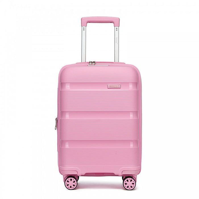 PP Hard Shell Carry-On Suitcase – 19-Inch – Lightweight Cabin Luggage with TSA Lock, 360° Silent Spinner Wheels – Pink