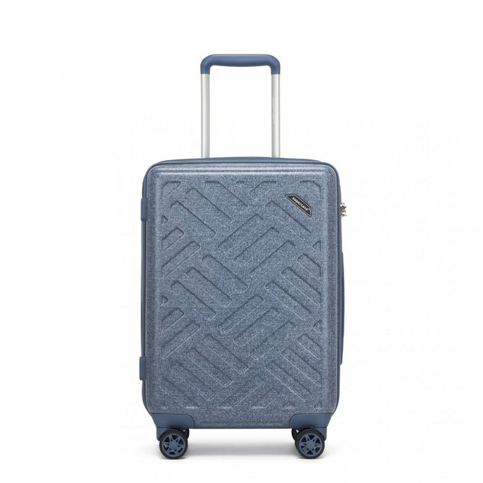 Geometric Pattern ABS+PC Hard Shell Cabin Carry-On Suitcase with TSA Lock – 20-Inch – KSS2495 – Denim Blue