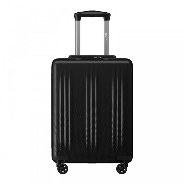 ABS+PC Hard Shell Cabin Suitcase with Smooth 360° Silent Spinner Wheels – 20-Inch – Black