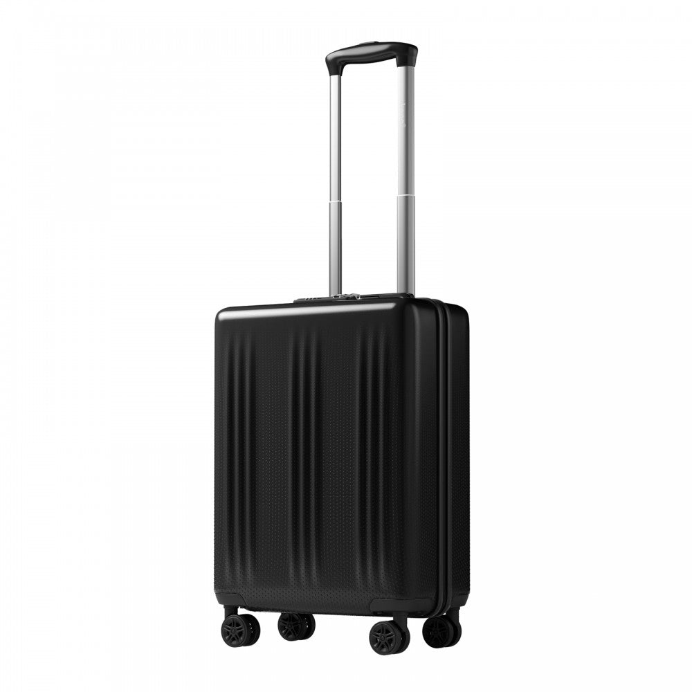 ABS+PC Hard Shell Cabin Suitcase with Smooth 360° Silent Spinner Wheels – 20-Inch – Black