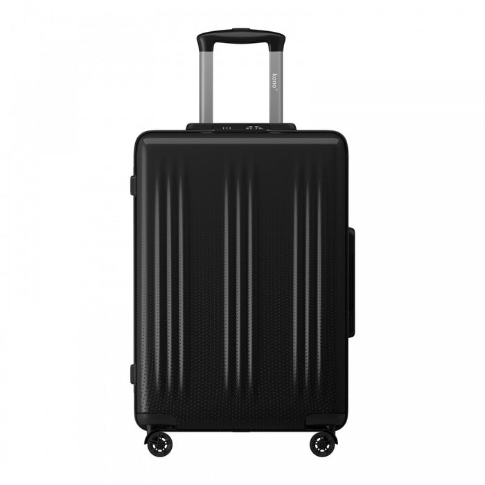 ABS+PC Hard Shell Medium Check-In Luggage with 360° Silent Spinner Wheels – 24-Inch – Black
