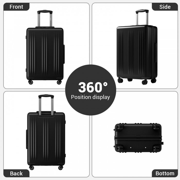 ABS+PC Hard Shell Large Travel Suitcase with TSA Lock – 28-Inch – Black