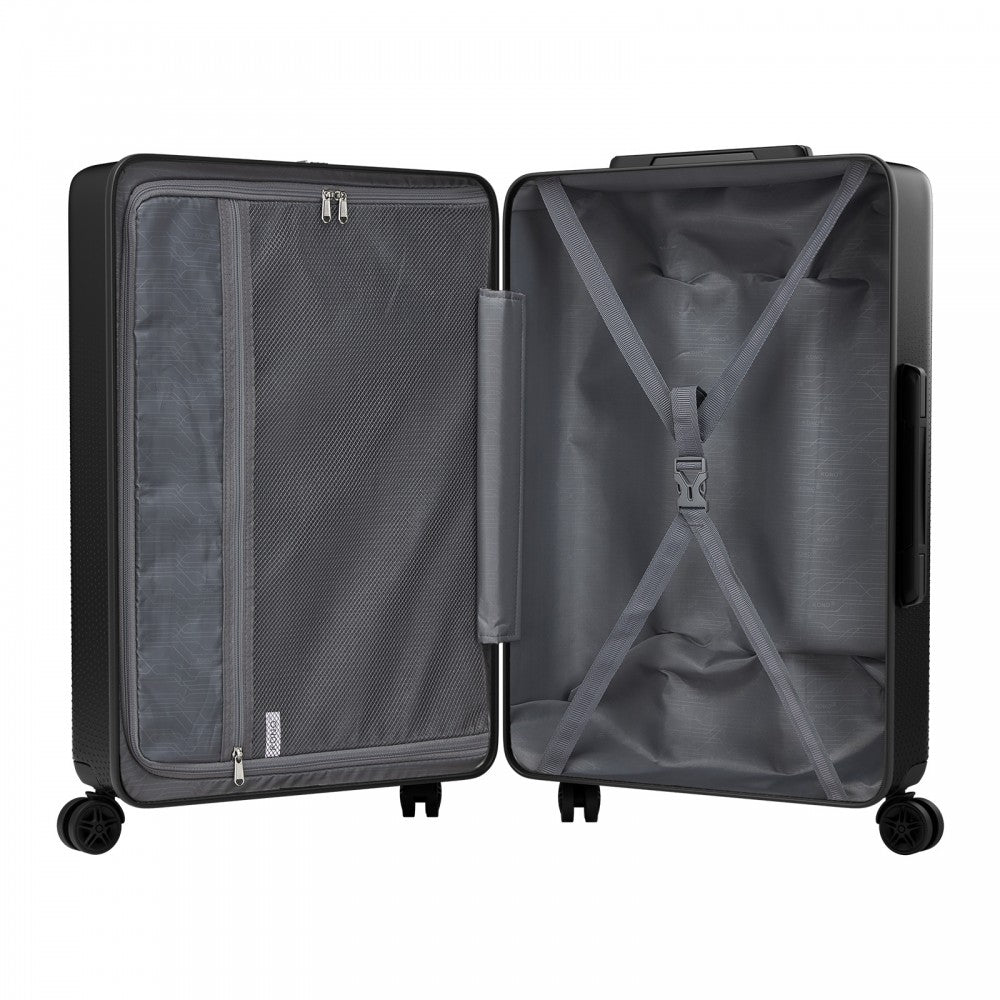 3-Piece ABS+PC Hard Shell Luggage Set with TSA Lock and 360° Silent Spinner Wheels – Black