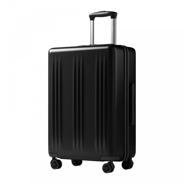 ABS+PC Hard Shell Medium Check-In Luggage with 360° Silent Spinner Wheels – 24-Inch – Black