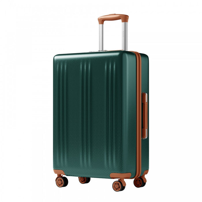 ABS+PC Hard Shell Large Travel Suitcase with TSA Lock – 28-Inch – Green and Brown