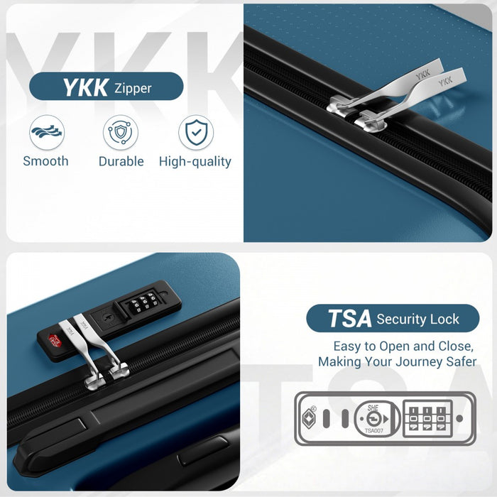 ABS+PC Hard Shell Large Travel Suitcase with TSA Lock – 28-Inch – Navy