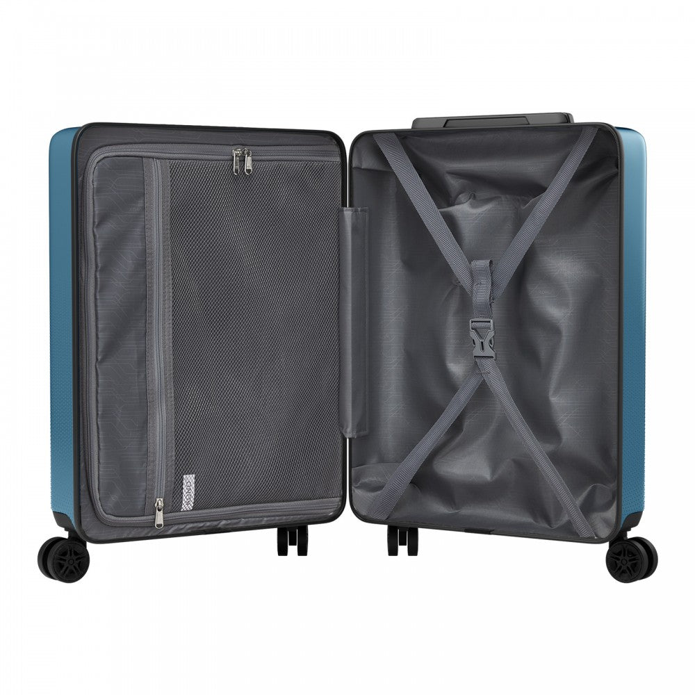 ABS+PC Hard Shell Cabin Suitcase with Smooth 360° Silent Spinner Wheels – 20-Inch – Navy