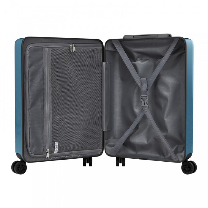 ABS+PC Hard Shell Cabin Suitcase with Smooth 360° Silent Spinner Wheels – 20-Inch – Navy