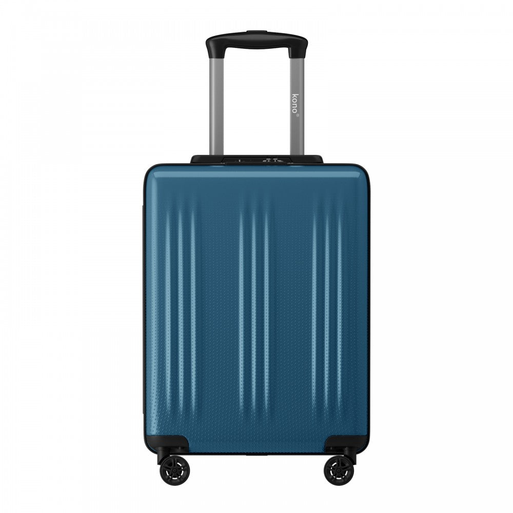 ABS+PC Hard Shell Cabin Suitcase with Smooth 360° Silent Spinner Wheels – 20-Inch – Navy