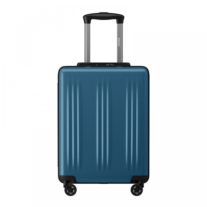 ABS+PC Hard Shell Cabin Suitcase with Smooth 360° Silent Spinner Wheels – 20-Inch – Navy