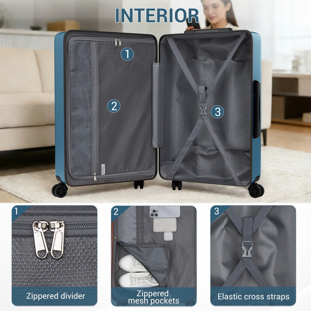 ABS+PC Hard Shell Large Travel Suitcase with TSA Lock – 28-Inch – Navy