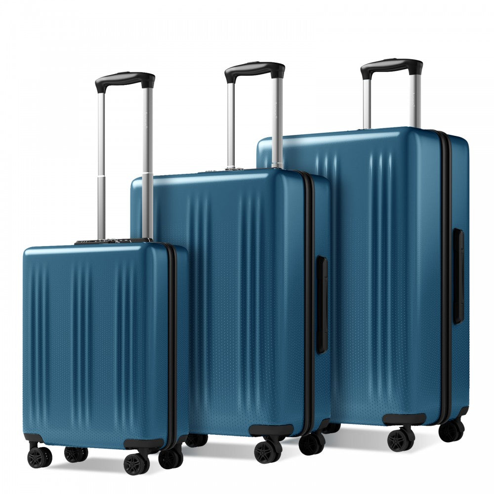 3-Piece ABS+PC Hard Shell Luggage Set with TSA Lock and 360° Silent Spinner Wheels – Navy