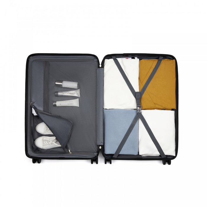 3-Piece ABS+PC Hard Shell Luggage Set with Diagonal Strap, Complete Travel Solution – 20/24/28-Inch – Green