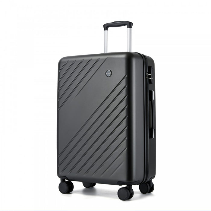 3-Piece ABS+PC Hard Shell Luggage Set with Diagonal Strap, Complete Travel Solution – 20/24/28-Inch – Grey