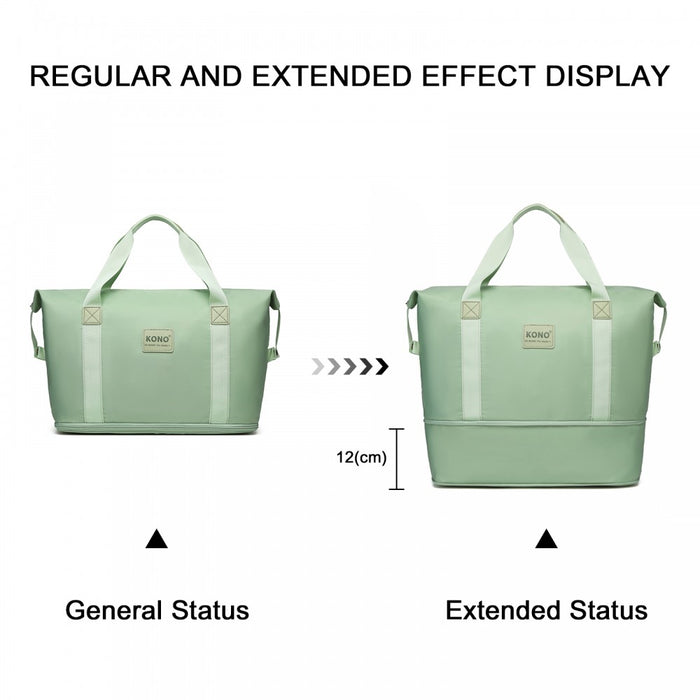3-Piece ABS+PC Suitcase Set with Travel Bag and Toiletry Pouch – Green and Brown