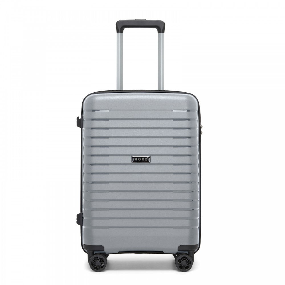 KSK2595 - Kono 20-Inch Hard Shell Scratch-Resistant PP Luggage with Cup Holder, TSA Lock & Expandable Design-Cabin Trolley For Travel - Grey