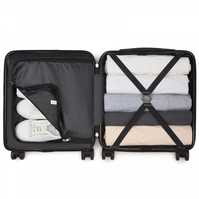 ABS Hard Shell Under-Seat Cabin Suitcase with Spinner Wheels – 16-Inch – Grey