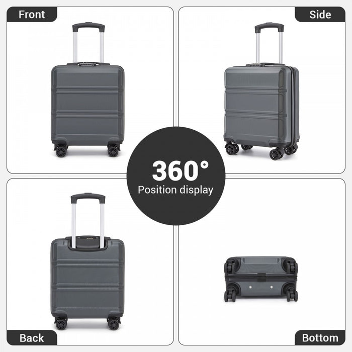 ABS Hard Shell Under-Seat Cabin Suitcase with Spinner Wheels – 16-Inch – Grey