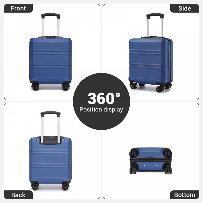 ABS Hard Shell Under-Seat Cabin Suitcase with Spinner Wheels – 16-Inch – Navy
