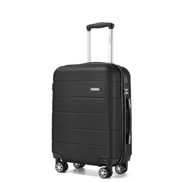 PC Hard Shell Carry-On Suitcase with Silent Wheels and Organised Interior – 20-Inch – Black