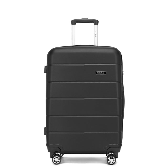 PC Hard Shell Check-In Suitcase with Silent Wheels and Organised Interior – 24-Inch – Black