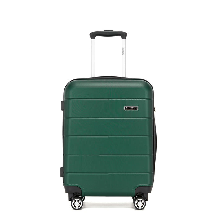 PC Hard Shell Carry-On Suitcase with Organised Interior – 20-Inch – Green and Black