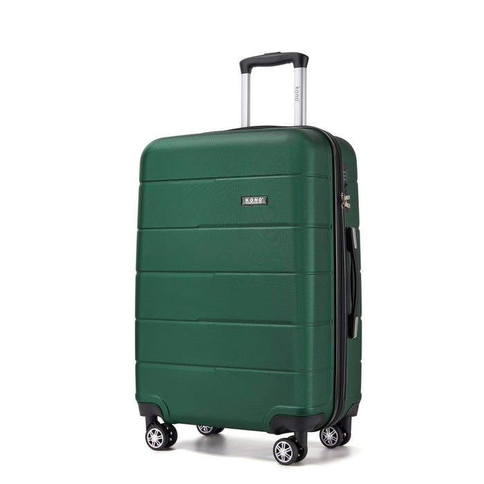 PC Hard Shell Check-In Suitcase with Organised Interior – 24-Inch – Green and Black