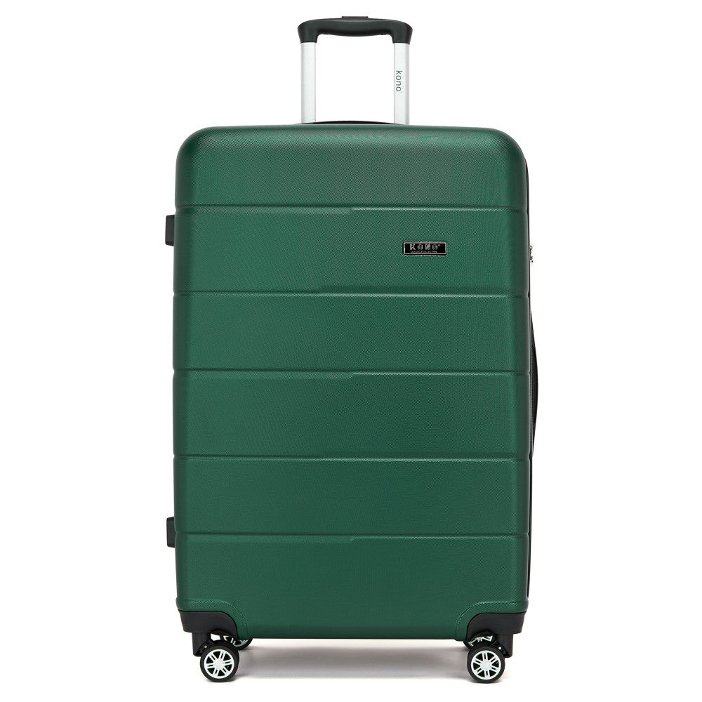 PC Hard Shell Suitcase, Large Check-In Luggage with Organised Interior – 28-Inch – Green and Black