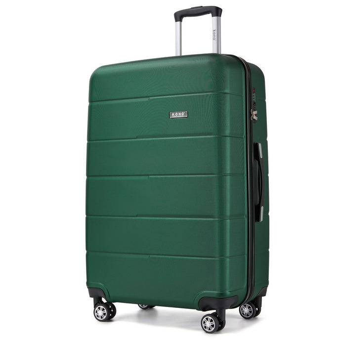 PC Hard Shell Suitcase, Large Check-In Luggage with Organised Interior – 28-Inch – Green and Black