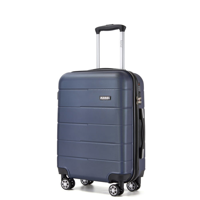 PC Hard Shell Carry-On Suitcase with Silent Wheels and Organised Interior – 20-Inch – Navy and Black