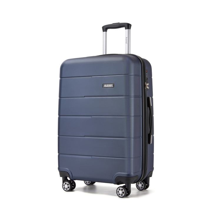 PC Hard Shell Check-In Suitcase with Silent Wheels and Organised Interior – 24-Inch – Navy and Black