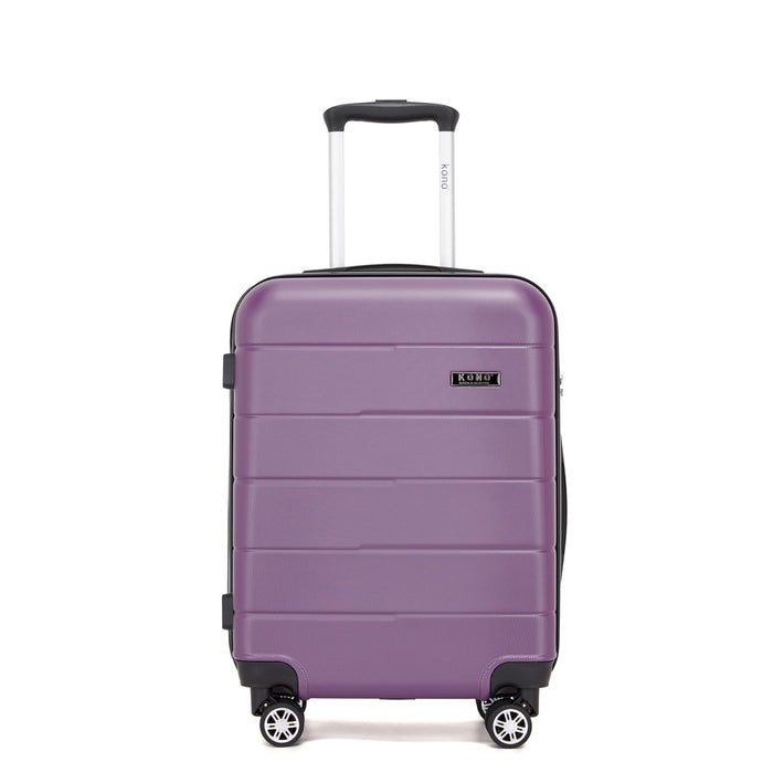 PC Hard Shell Carry-On Suitcase with Organised Interior – 20-Inch – Purple and Black