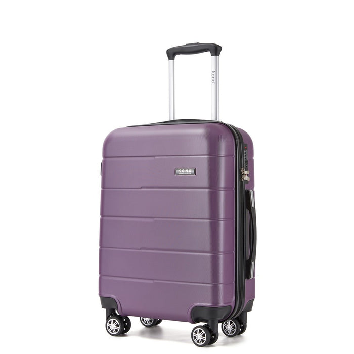 PC Hard Shell Carry-On Suitcase with Organised Interior – 20-Inch – Purple and Black