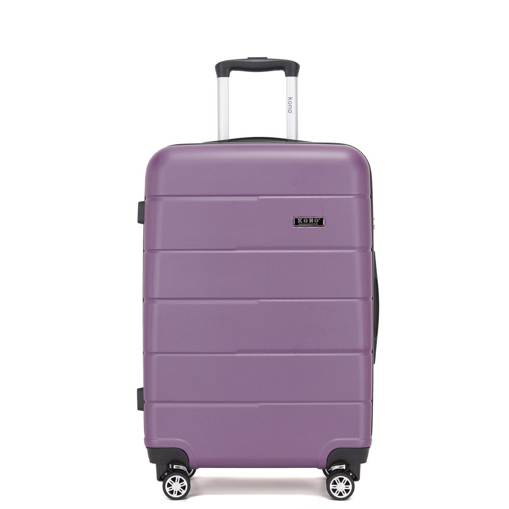 PC Hard Shell Check-In Suitcase with Organised Interior – 24-Inch – Purple and Black