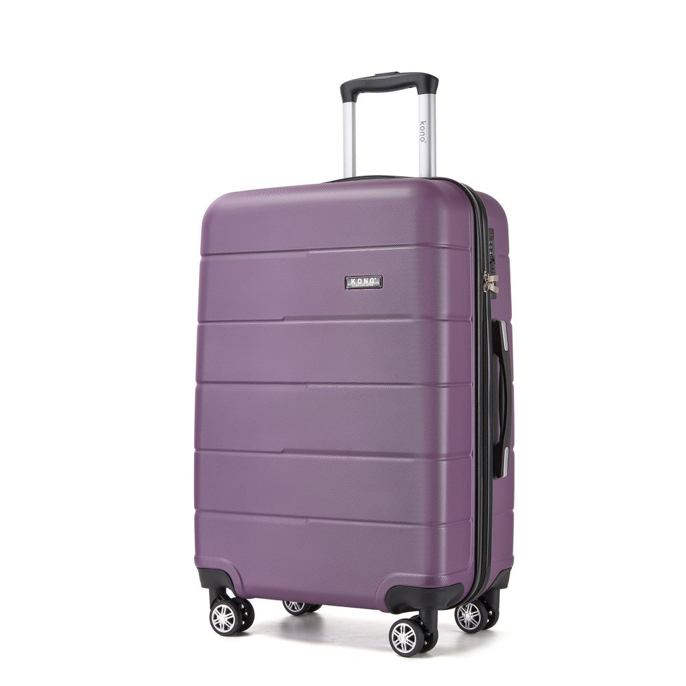 PC Hard Shell Check-In Suitcase with Organised Interior – 24-Inch – Purple and Black