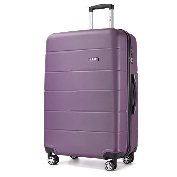 PC Hard Shell Suitcase, Large Check-In Luggage with Organised Interior – 28-Inch – Purple and Black