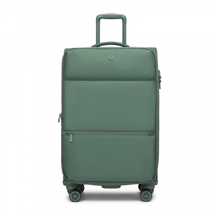 3-Piece Soft Shell Expandable Luggage Set, Suitcase with Organised Interior – 20/26/30-Inch – Green