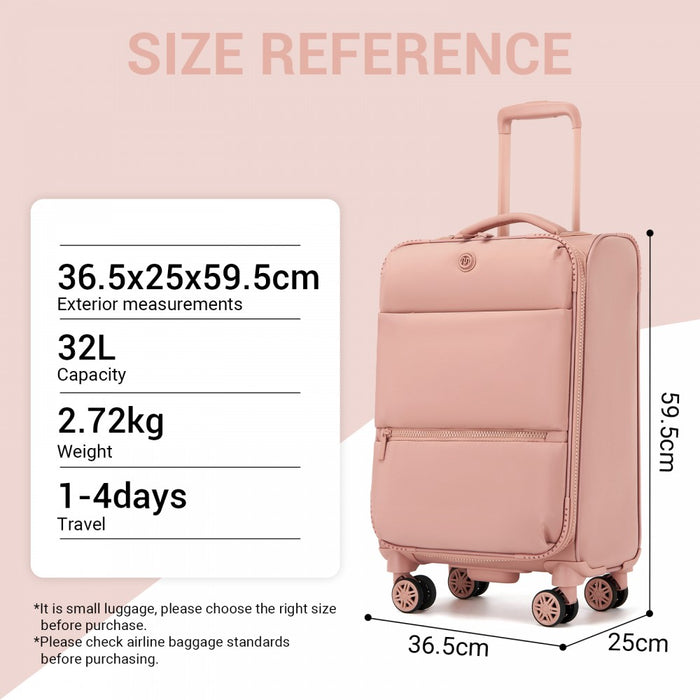3-Piece Soft Shell Expandable Luggage Set, Suitcase with Organised Interior – 20/26/30-Inch – Pink