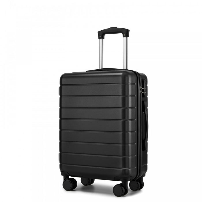 Lightweight ABS Hard Shell Carry-On Luggage with 360 Silent Wheels, Organised Interior – 20-Inch – Black