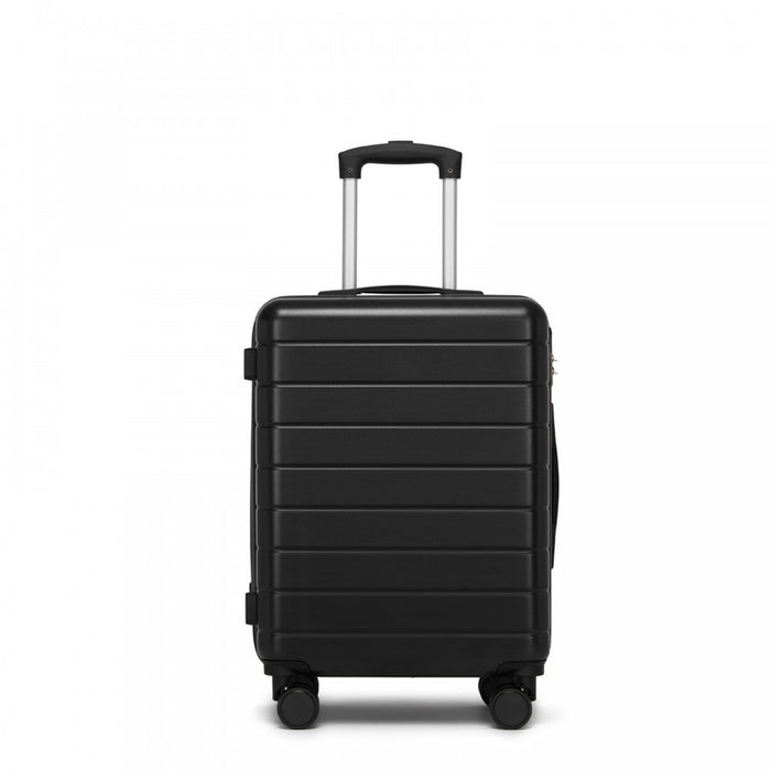 Lightweight ABS Hard Shell Carry-On Luggage with 360 Silent Wheels, Organised Interior – 20-Inch – Black