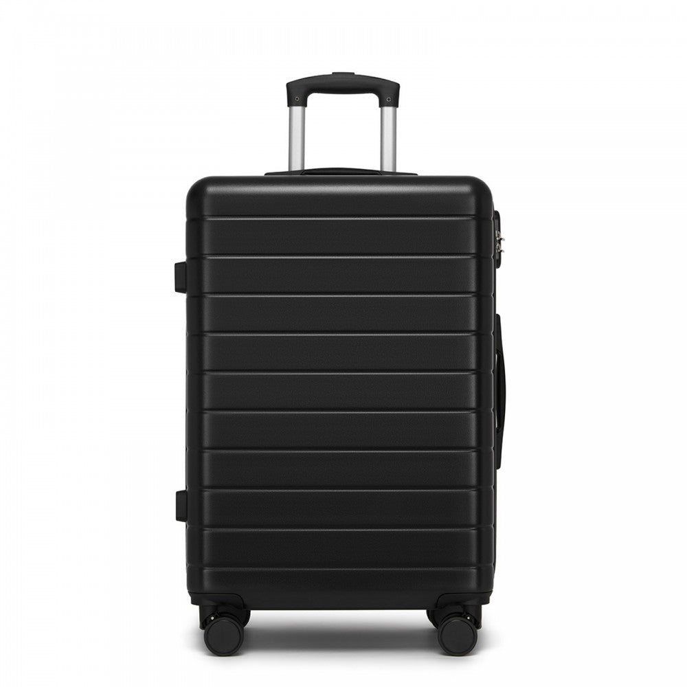 ABS Hard Shell Checked Luggage with 360 Silent Spinner Wheels – 24-Inch – Black