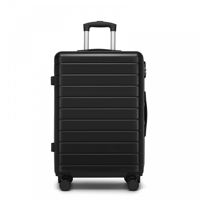 ABS Hard Shell Checked Luggage with 360 Silent Spinner Wheels – 24-Inch – Black