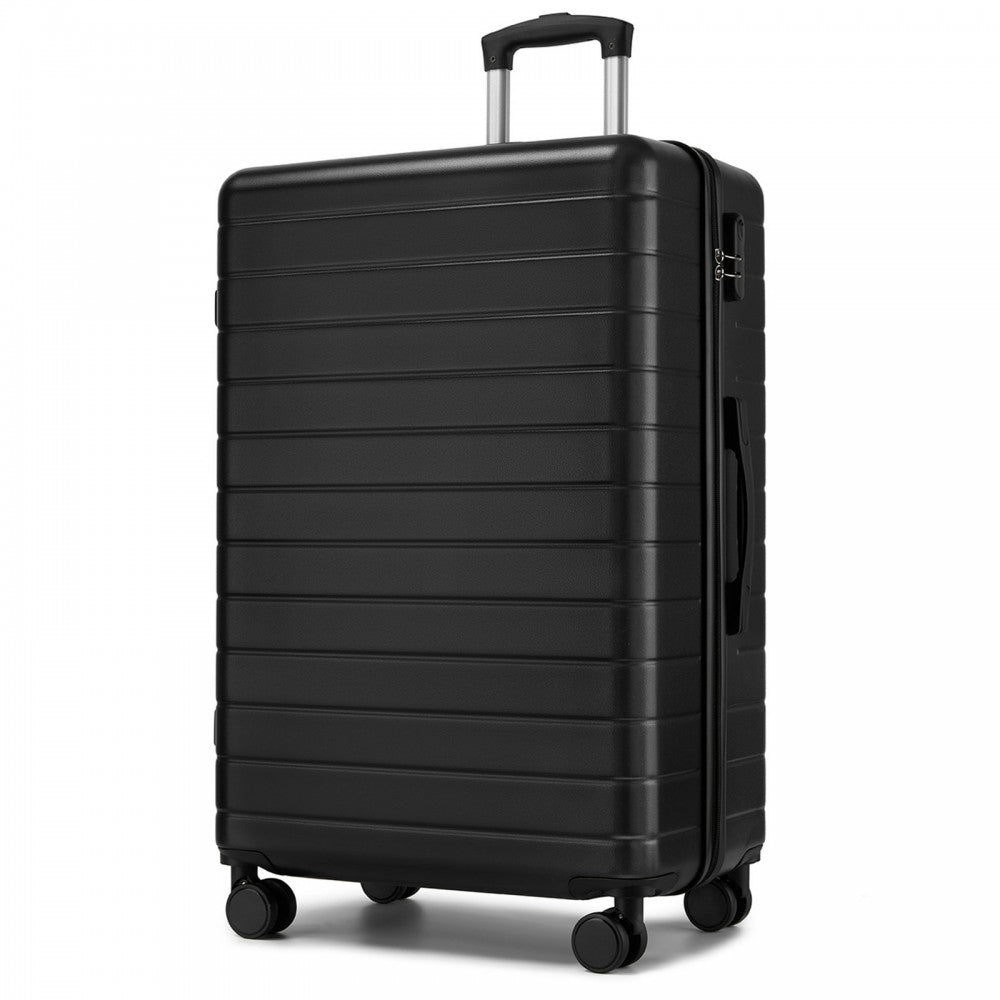 Large ABS Hard Shell Checked Luggage with 360 Silent Wheels – 28-Inch – Black