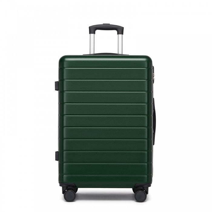 ABS Hard Shell Checked Luggage with 360 Silent Spinner Wheels – 24-Inch – Green